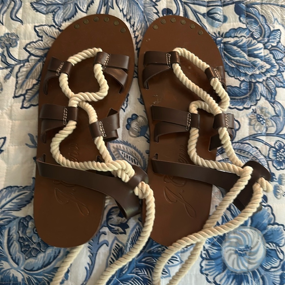 J Crew leather rope sandals